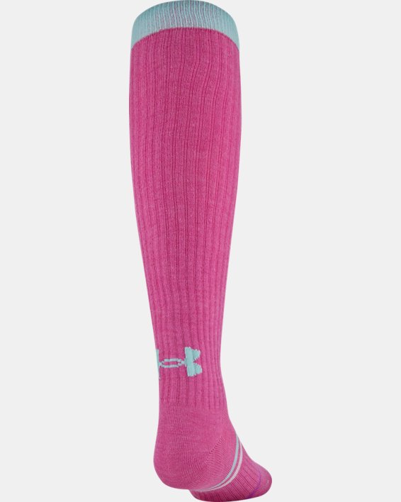Girls' UA Over-The-Calf – 2-Pack Socks, Pink, pdpMainDesktop image number 3